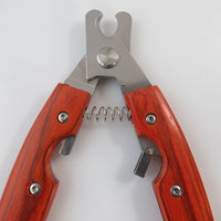 HKM-5326525 Stainless Steel Dog Nail Clippers with Wooden Handle for Large and Medium Dogs