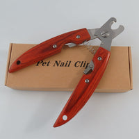 HKM-5326525 Stainless Steel Dog Nail Clippers with Wooden Handle for Large and Medium Dogs