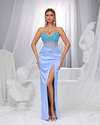 HKM-532691 Elegant Blue Evening Gown for Formal Events, Model EZ25160