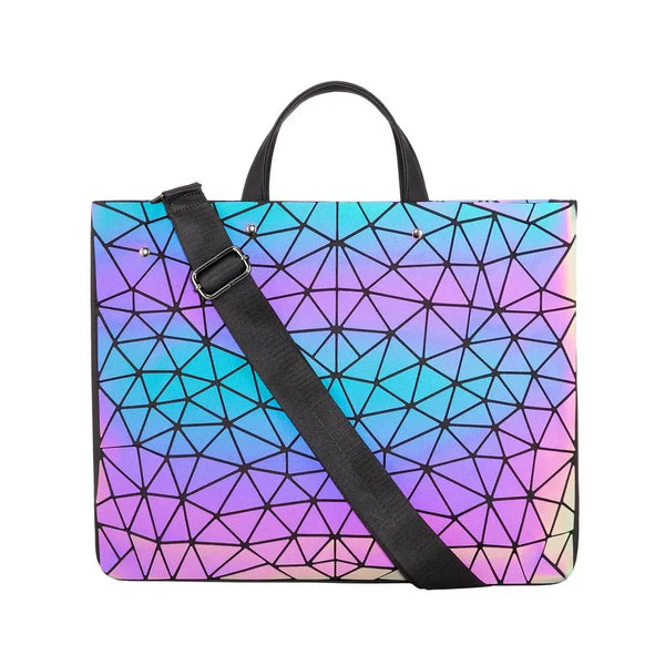 HKM-532691 Luminous Geometric Handbag for Women - Stylish Business Briefcase & Laptop Carrier