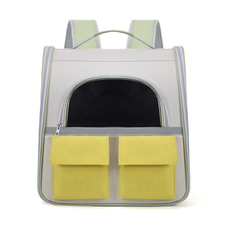 HKM-5327165 Transparent Cat Backpack with Large Capacity in Soft Acrylic and Oxford Cloth