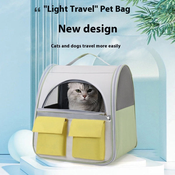HKM-5327165 Transparent Cat Backpack with Large Capacity in Soft Acrylic and Oxford Cloth