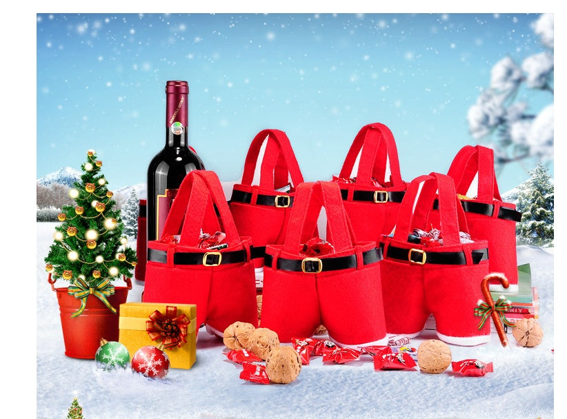 HKM-532755 Red Velvet Christmas Candy Bag for Weddings and Holiday Gifts - Size 21x14.5cm