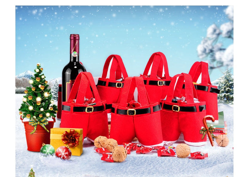 HKM-532755 Red Velvet Christmas Candy Bag for Weddings and Holiday Gifts - Size 21x14.5cm