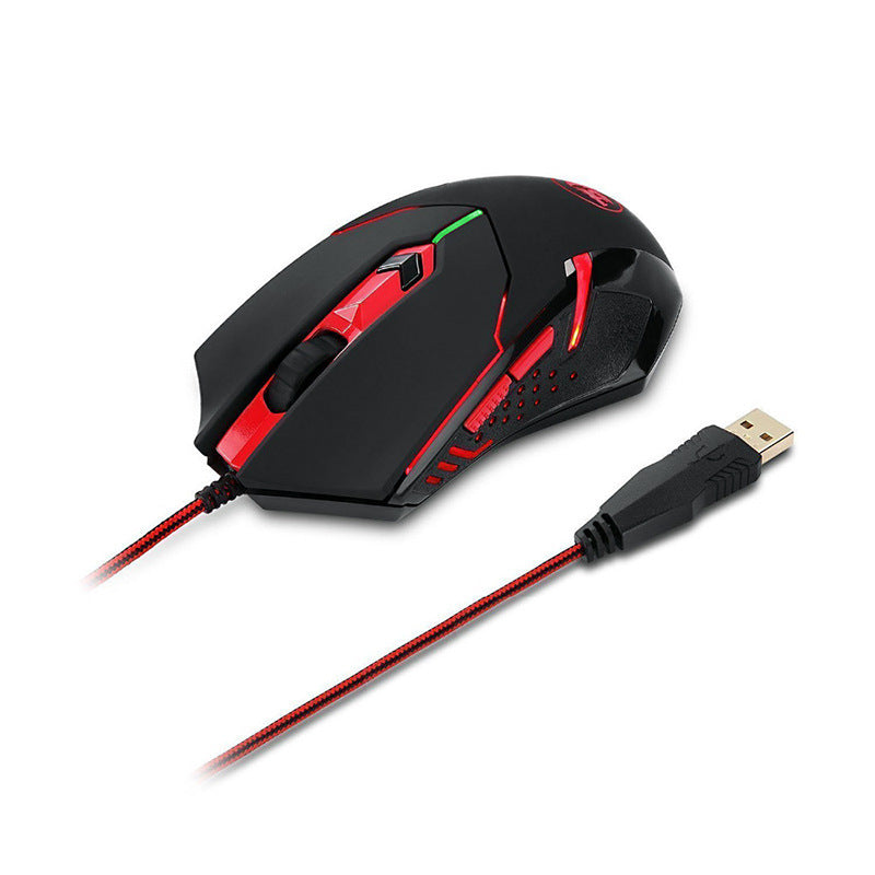 HKM-532819 Ergonomic USB Wired Optical Mouse with Adjustable 2000 DPI, 6 Buttons, and 1.8m Cable