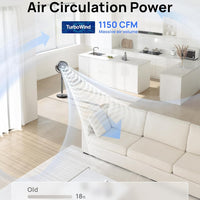 HKM-5328211 120° Oscillating Standing Fan, Quiet DC Motor Floor Fan, 9 Speeds, 4 Modes, Adjustable Height 37-42", 20dB Noise Level, 8H Timer