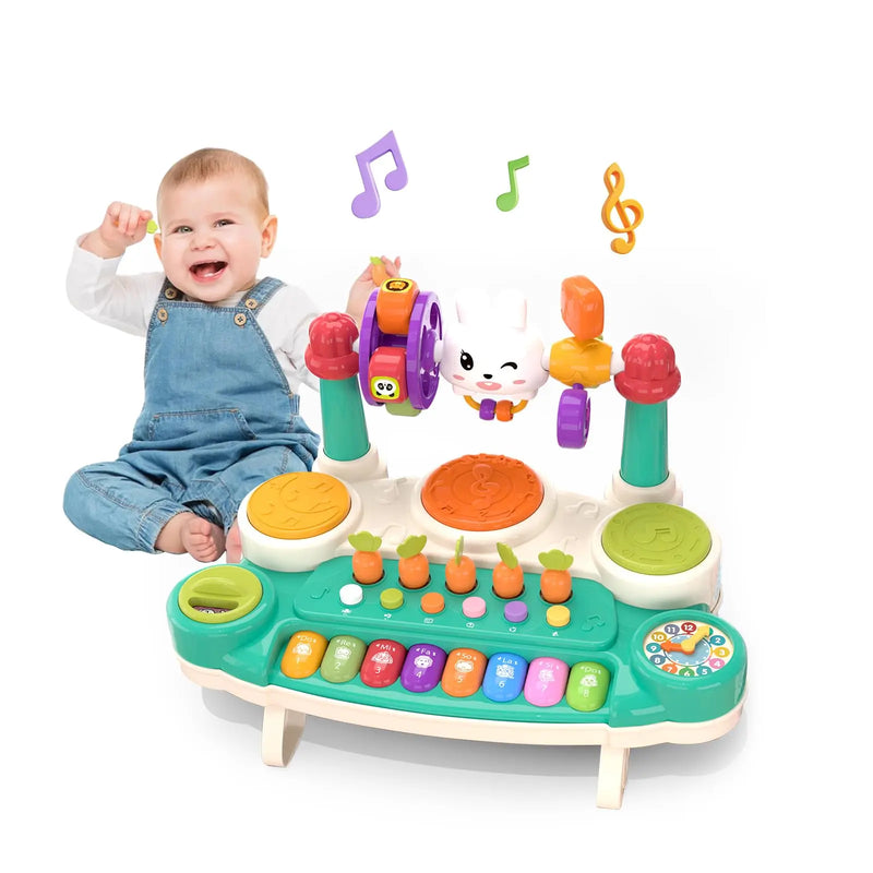 HKM-532947 20-in-1 Educational Musical Rabbit Piano Toy for Early Learning and Development