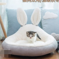 HKM-5330749 Cozy Cloth Cat House and Pet Nest for Small Dogs – Pink and Gray Options Available