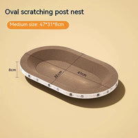 HKM-5330877 Integrated Cat Scratch Board and Nest - Corrugated Paper, Multiple Sizes Available