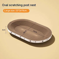 HKM-5330877 Integrated Cat Scratch Board and Nest - Corrugated Paper, Multiple Sizes Available