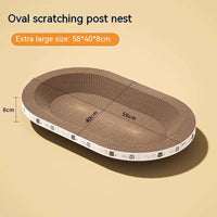 HKM-5330877 Integrated Cat Scratch Board and Nest - Corrugated Paper, Multiple Sizes Available