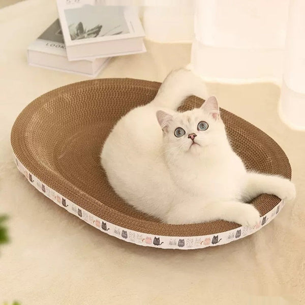 HKM-5330877 Integrated Cat Scratch Board and Nest - Corrugated Paper, Multiple Sizes Available