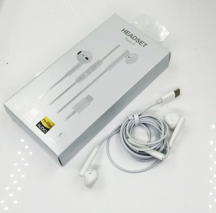 HKM-533203 USB Type-C In-Ear Headset with Microphone and Volume Control for Compatible Huawei and Xiaomi Devices