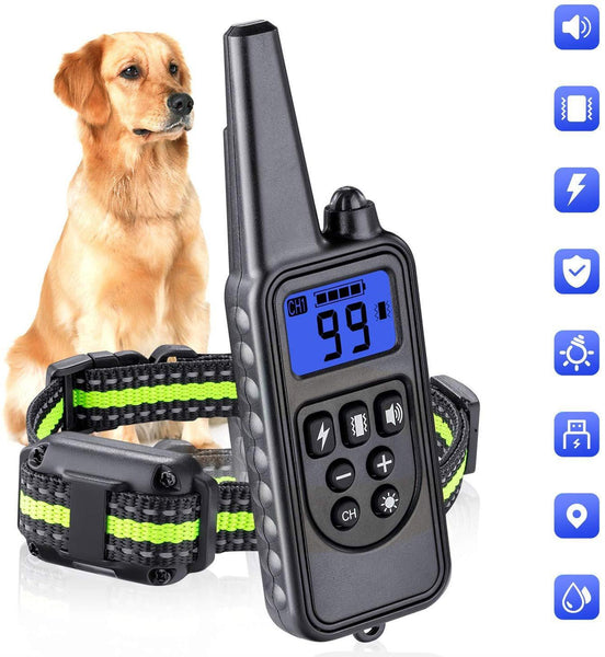 HKM-5332669 800M Waterproof Dog Trainer Collar with Adjustable Shock, Vibration, and Sound Features