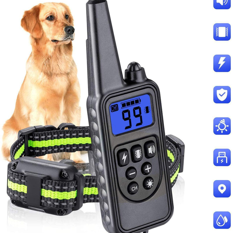 HKM-5332669 800M Waterproof Dog Trainer Collar with Adjustable Shock, Vibration, and Sound Features