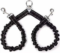HKM-5333309 Double-Ended Adjustable Traction Rope for Two Pets - Black Nylon Chain