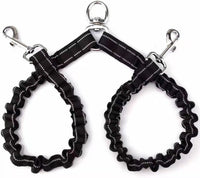 HKM-5333309 Double-Ended Adjustable Traction Rope for Two Pets - Black Nylon Chain