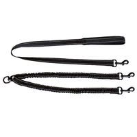 HKM-5333309 Double-Ended Adjustable Traction Rope for Two Pets - Black Nylon Chain