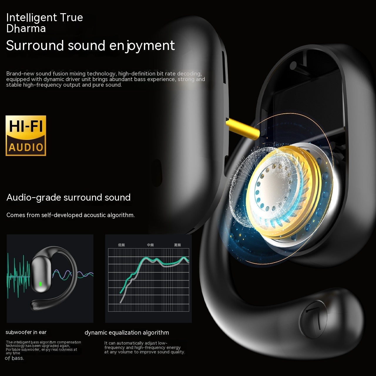 HKM-533331 Bone Conduction Sports Headset with Call Function and Digital Display