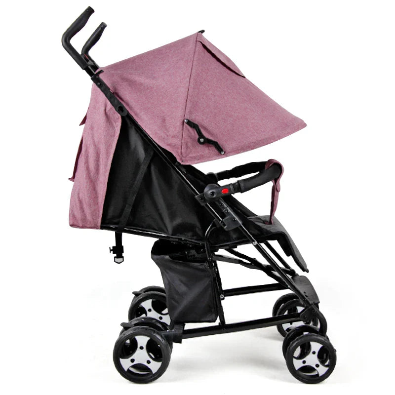 HKM-533331 Lightweight Multi-Position Recline Newborn Stroller with Canopy, Compact and Foldable Baby Pram