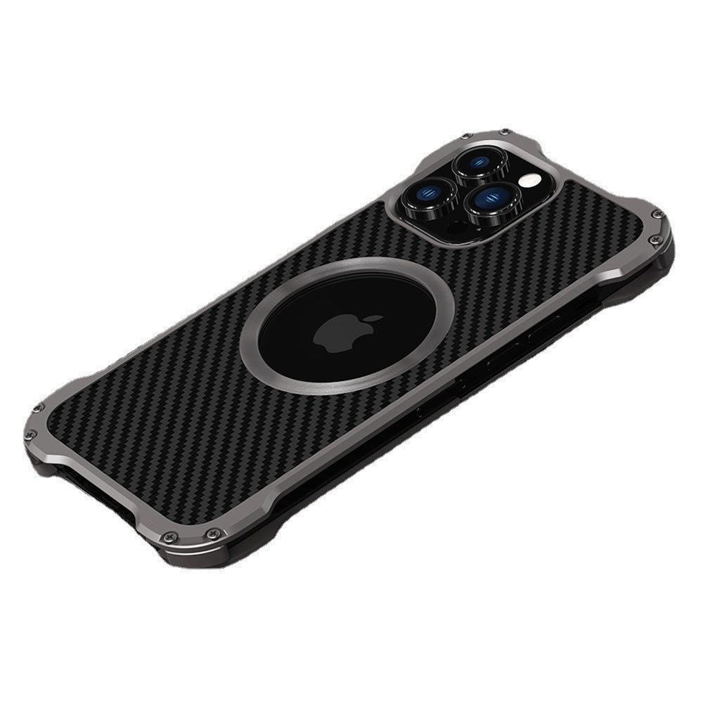 HKM-533395 High-Quality Carbon Fiber and Aluminum Alloy Back Cover for iPhone 13 Series and More