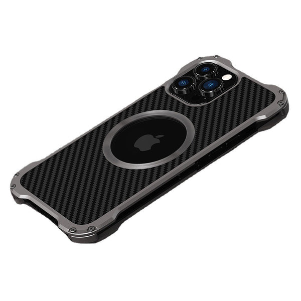 HKM-533395 High-Quality Carbon Fiber and Aluminum Alloy Back Cover for iPhone 13 Series and More