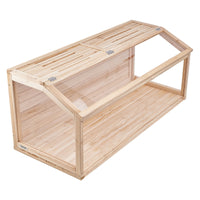 HKM-5334333 Wooden Hamster Habitat Cage 48 In with Clear Acrylic Panels for Small Animals