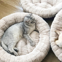 HKM-5334717 Cozy Plush Dog and Cat Mat for Autumn and Winter, Round Nest Design