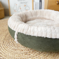 HKM-5334717 Cozy Plush Dog and Cat Mat for Autumn and Winter, Round Nest Design