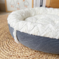 HKM-5334717 Cozy Plush Dog and Cat Mat for Autumn and Winter, Round Nest Design