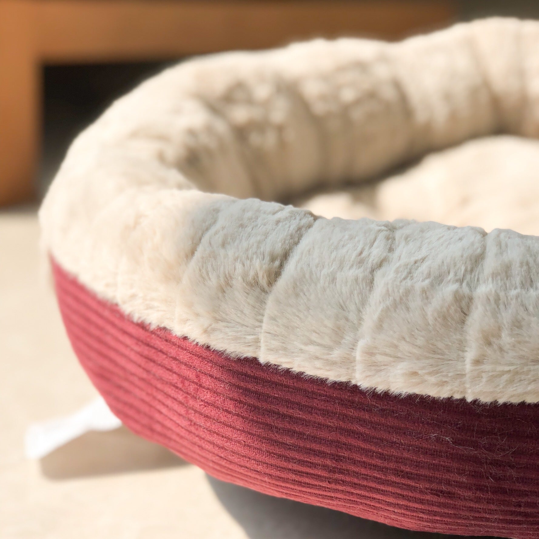 HKM-5334717 Cozy Plush Dog and Cat Mat for Autumn and Winter, Round Nest Design
