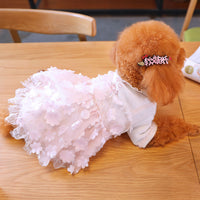 HKM-5334845 Cute Three-Dimensional Lace Dog Skirt for Small Pets - Stylish Polyester Fiber Dress