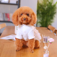 HKM-5334845 Cute Three-Dimensional Lace Dog Skirt for Small Pets - Stylish Polyester Fiber Dress