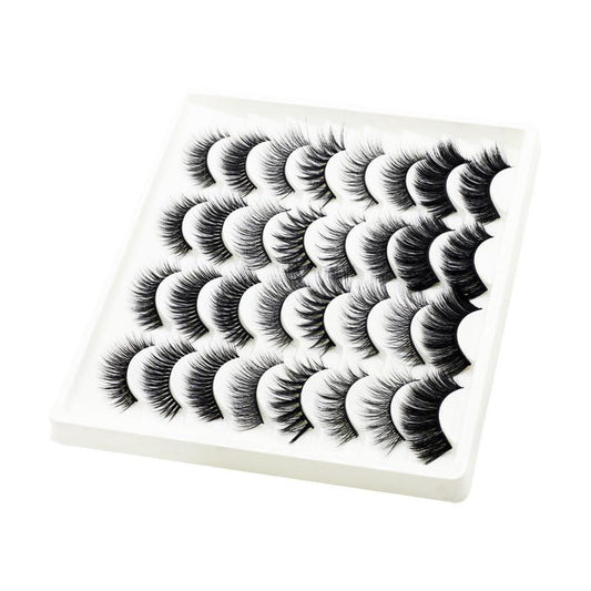 HKM-533523 16 Pairs of Natural Comfortable 3D Chemical Fiber False Eyelashes for Stage Costumes