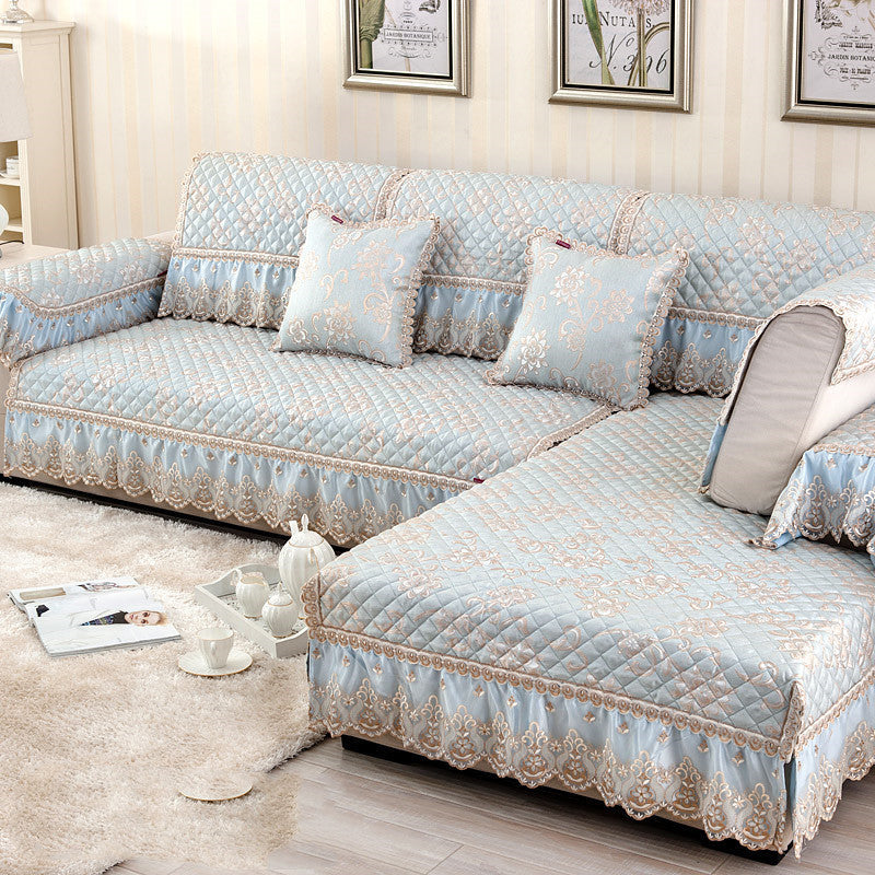 HKM-533523 Linen Non-Slip Sofa Cushions for Modular Sofas - Summer Cool Design with Floral Patterns
