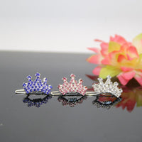HKM-5335485 Rhinestone Crown Hairpin for Children - Copper Hair Accessory in White, Pink, and Blue