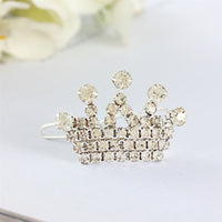 HKM-5335485 Rhinestone Crown Hairpin for Children - Copper Hair Accessory in White, Pink, and Blue