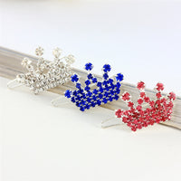 HKM-5335485 Rhinestone Crown Hairpin for Children - Copper Hair Accessory in White, Pink, and Blue
