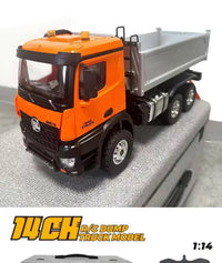 HKM-533587 1/14 Remote Control Dump Truck with Lifting Bed and High-Torque Motor, Alloy Construction