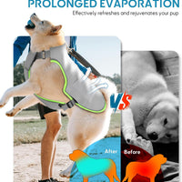 HKM-5336253 Adjustable Gray Cooling Vest with Ice Pack for Dogs - Summer Pet Apparel