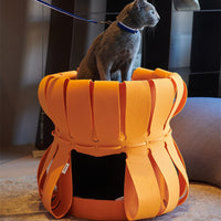HKM-5336637 Double-Decker Cat Nest with Multi-Functional Scratching Board - Corrugated Paper and Felt, 50x50x40cm