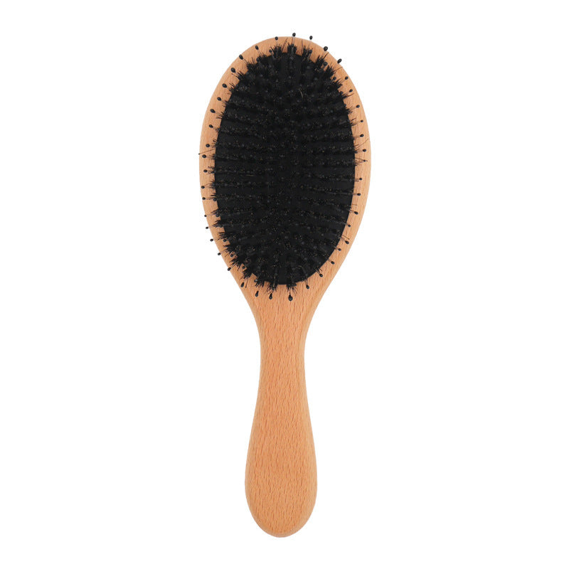 HKM-533715 Beech Wood Bristle Hair Comb for Effortless Styling and Scalp Care