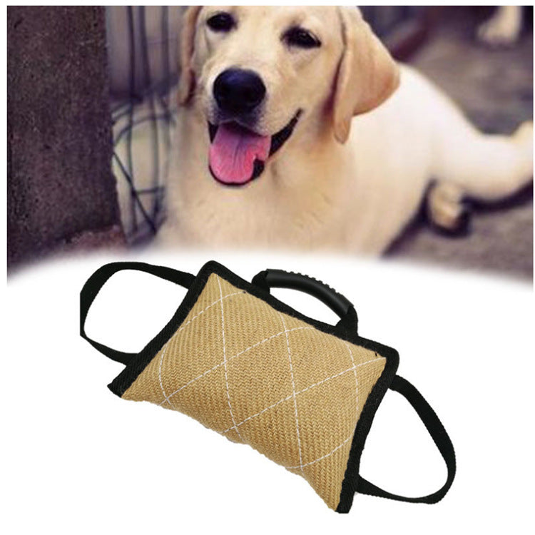 HKM-5337277 Hemp Bite Pillow for Dog Training - Coarse Material, 250g, 20x25 cm, Beige