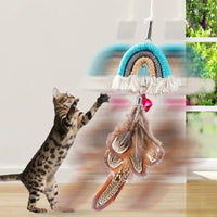HKM-5337917 Interactive Feather Cat Rope Door Swing with Sticky Buckle Clamp for Engaging Play