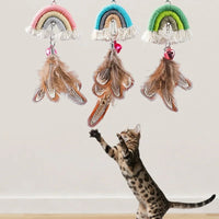 HKM-5337917 Interactive Feather Cat Rope Door Swing with Sticky Buckle Clamp for Engaging Play