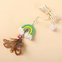 HKM-5337917 Interactive Feather Cat Rope Door Swing with Sticky Buckle Clamp for Engaging Play