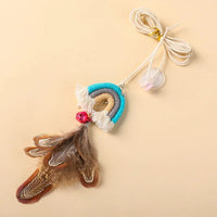 HKM-5337917 Interactive Feather Cat Rope Door Swing with Sticky Buckle Clamp for Engaging Play