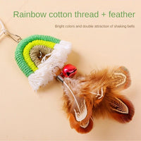 HKM-5337917 Interactive Feather Cat Rope Door Swing with Sticky Buckle Clamp for Engaging Play