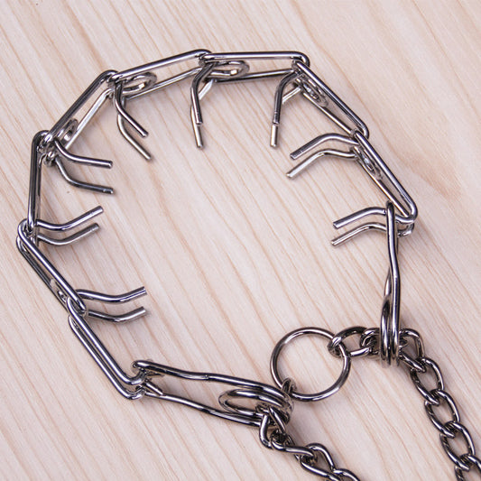 HKM-5338429 Removable Metal Iron Dog Training Chain with Rubber Grip - Various Sizes Available