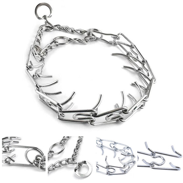 HKM-5338429 Removable Metal Iron Dog Training Chain with Rubber Grip - Various Sizes Available